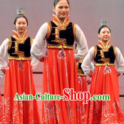 Traditional Chinese Korean Dance Costumes and Headwear for Women
