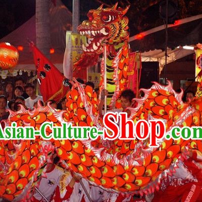Professional Glow in the Dark Ultra Violet Dragon Dance Equipments Complete Set