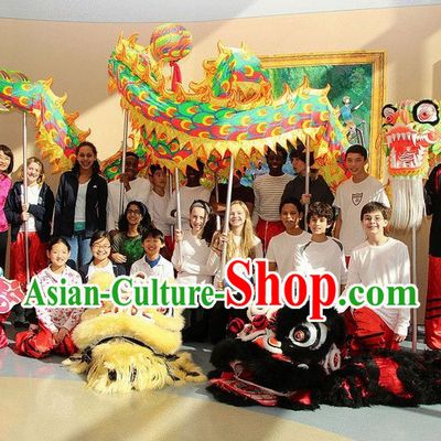 Professional Glow in the Dark Ultraviolet Dragon Dance Costumes Complete Set