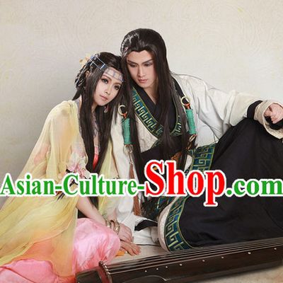 Chinese Fairy Couple Clothes and Headpieces Complete Set