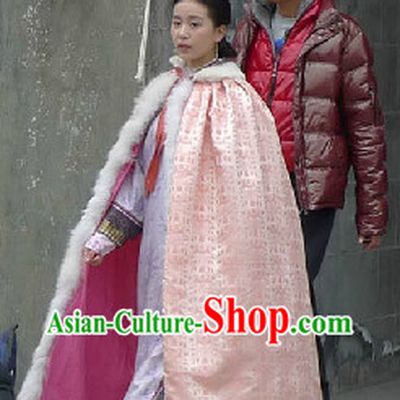 Qing Dynasty Winter Snow Cloak Mantle for Women
