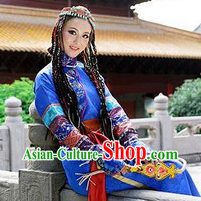 Chinese Ethnic Clothing and Hair Jewelry Complete Set for Women