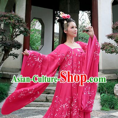 Tang Dynasty Imperial Empress Dresses with Long Embroidery Trail