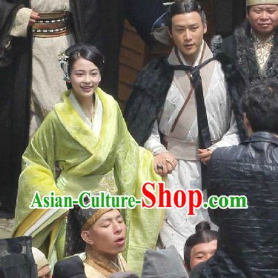 Chinese Ancient Prince and Princess Outfits and Headwear 2 Complete Sets