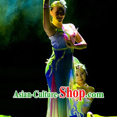 Classical Group Dance Costumes and Headwear Complete Set for Women