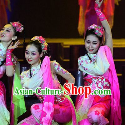 Classical Chinese Plum Blossom Dance Costumes Complete Set