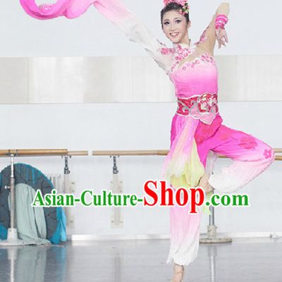Chinese Long Sleeve Dance Costumes Complete Set