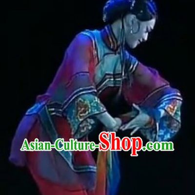 Chinese Classical Anhui Dance Costumes and Headwear for Women