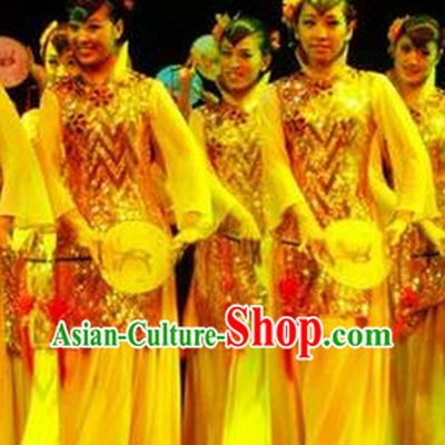 Chinese Classical Fan Group Dance Outfit for Women