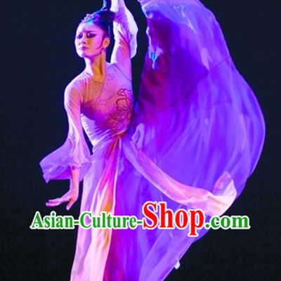 Chinese Classical Solo Dance Costumes and Headwear Complete Set