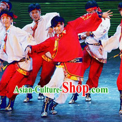 Tibetan Dancing Costume and Headdress Full Set for Men