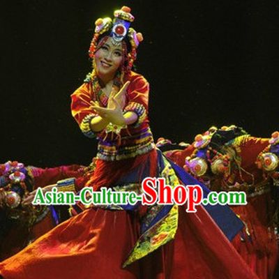 Tibetan Clothing and Headwear Complete Set for Women