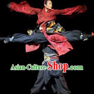 Professional Stage Performance Terra Cotta Warrior Dance Costume and Hat for Boys