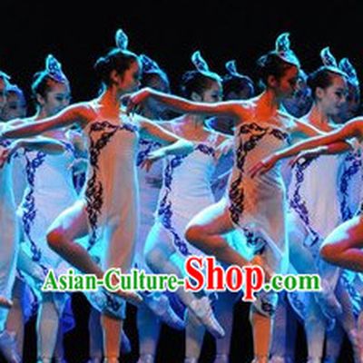Professional Classical Group Dancing Costume and Headwear Complete Set for Women