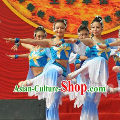 Professional Group Dance Costumes and Headwear Complete Set for Women