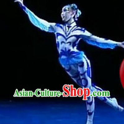 Chinese Stage Dragonfly Dance Costumes and Headwear Complete Set