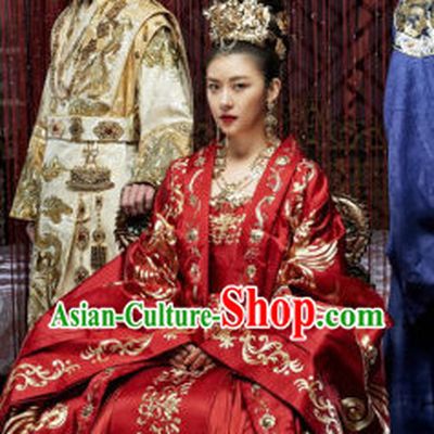 Ancient Korean Empress Costumes and Hair Accessories Complete Set
