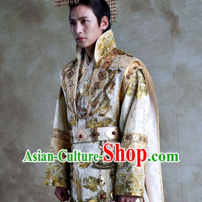 Ancient Korean Imperial Emperor Dragon Clothing and Crown Complete Set