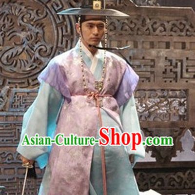 Ancient Korean Official Hanbok Clothes and Hat Complete Set