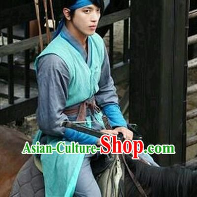 Ancient Korean Civilian Costumes and Headwear Complete Set