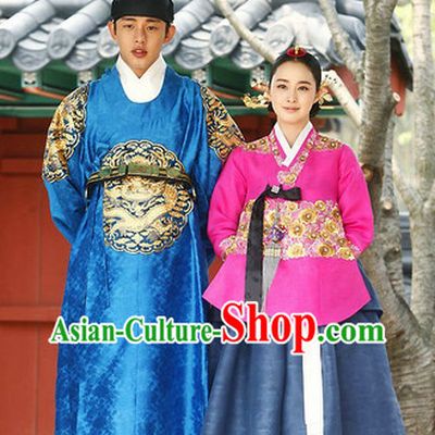 Traditional Korean Imperial Hanboks Dresses 2 Complete Sets
