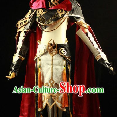 Ancient Chinese Swordman Cosplay Costumes and Accessories Complete Set