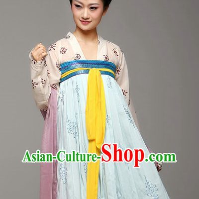 Chinese Traditional Tang Dynasty Female Dresses Complete Set