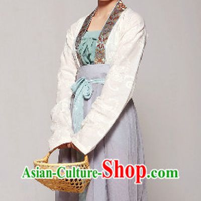 Chinese Traditional Song Dynasty Female Dresses Complete Set