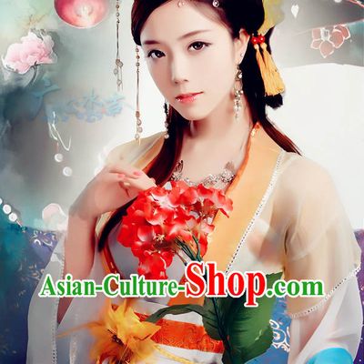 Ancient Chinese Fairy Dancewear and Headwear Complete Set