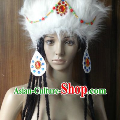 Professional Chinese Ethnic Tibetan Wig and Hat