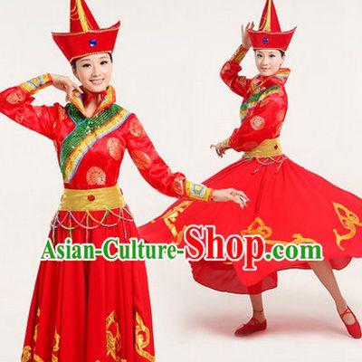 Professional Chinese Mongolian Dancewear Complete Set for Women