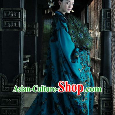 Ancient Chinese Empress Long Dress and Headwear Complete Set