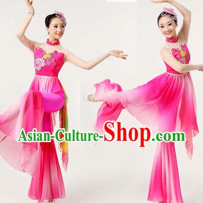 Professional Chinese Group Fan Dancewear and Headwear