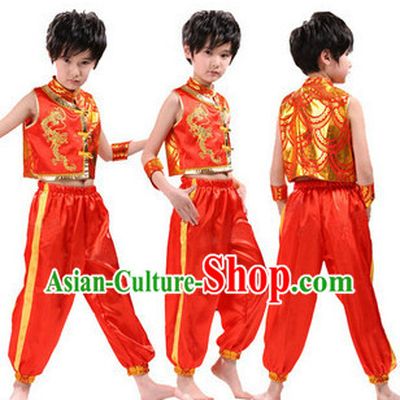 Traditional Chinese Dragon Dancer Uniform for Kids