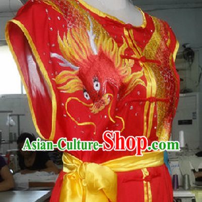 Top Competition Championship Dragon Embroidery Kung Fu Clothes for Men