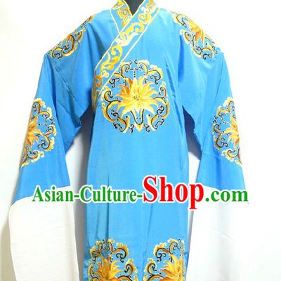 Chinese Blue Gold Embroidery Robe