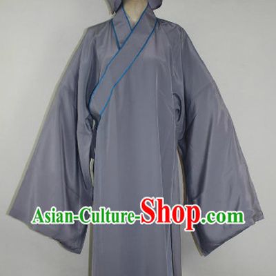 Chinese Ancient Monk Costumes and Hat Complete Set