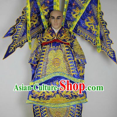Chinese Ancient Hero General Opera Costumes and Flags Complete Set