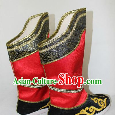 Ancient Chinese Red Official Boots