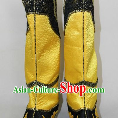 Traditional Chinese Yellow Hanfu Boots