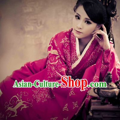 Ancient Chinese Purple Queen Costumes Complete Set