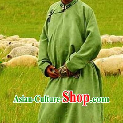 Mongolian Green Robe Clothing for Men