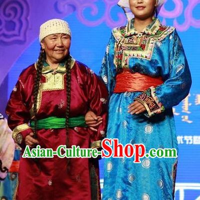 Mongolian Daughter and Mother Clothes and Headwears