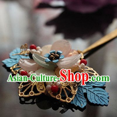 Chinese Traditional Handmade Dragonfly Flower Hair Clasp for Ladies