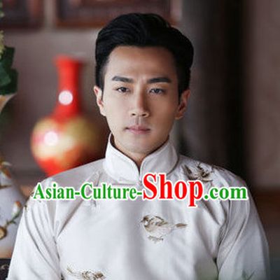 China Traditional Long Mandarin Robe for Men