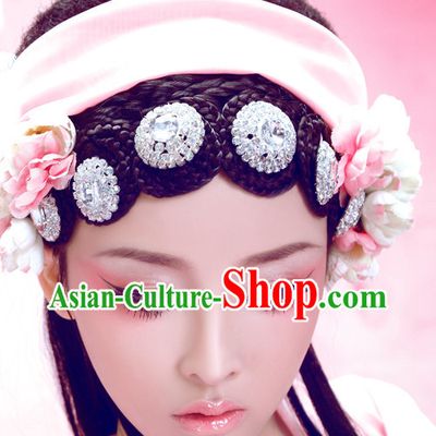 Chinese Professional Drama Long Wig and Hair Accessories