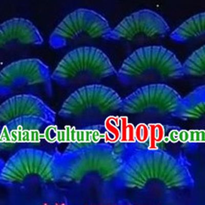 Professional Stage Performance Florescent Silk Dance Fan