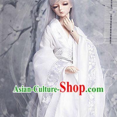 Pure White Cosplay Costumes and Headwear Complete Set