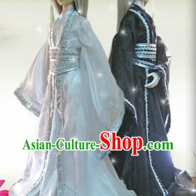 Black and White Hanfu Clothing 2 Complete Sets for Brothers