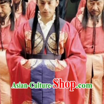 Ancient Korean Palace Imperial Emperor Costumes and Coronet Complete Set